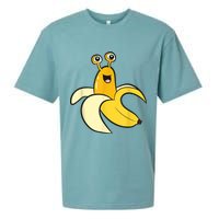 Banana Slug In Banana Funny Banana Slug Sueded Cloud Jersey T-Shirt