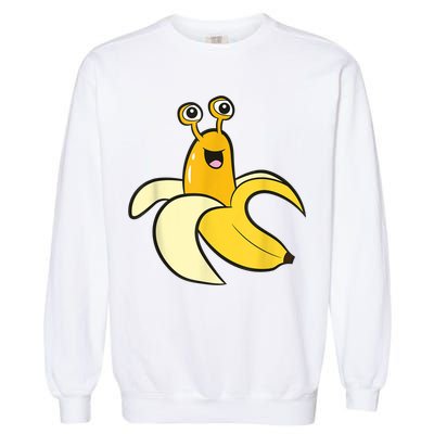Banana Slug In Banana Funny Banana Slug Garment-Dyed Sweatshirt