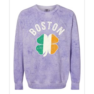 Boston Shamrock Irish St PatrickS Day Celtic Colorblast Crewneck Sweatshirt