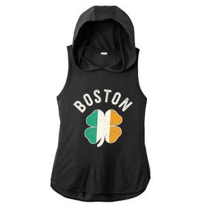 Boston Shamrock Irish St PatrickS Day Celtic Ladies PosiCharge Tri-Blend Wicking Draft Hoodie Tank