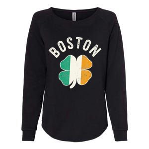 Boston Shamrock Irish St PatrickS Day Celtic Womens California Wash Sweatshirt