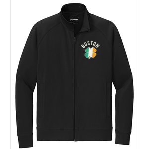 Boston Shamrock Irish St PatrickS Day Celtic Stretch Full-Zip Cadet Jacket