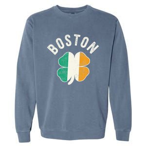 Boston Shamrock Irish St PatrickS Day Celtic Garment-Dyed Sweatshirt