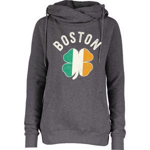 Boston Shamrock Irish St PatrickS Day Celtic Womens Funnel Neck Pullover Hood