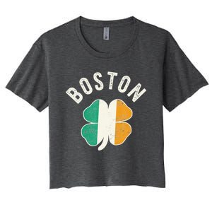 Boston Shamrock Irish St PatrickS Day Celtic Women's Crop Top Tee