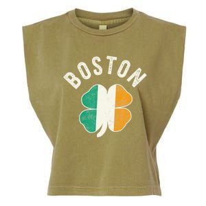 Boston Shamrock Irish St PatrickS Day Celtic Garment-Dyed Women's Muscle Tee