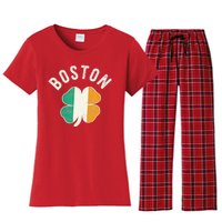 Boston Shamrock Irish St PatrickS Day Celtic Women's Flannel Pajama Set