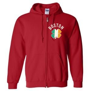 Boston Shamrock Irish St PatrickS Day Celtic Full Zip Hoodie