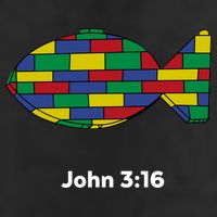 Brick Science John 3:16 – Christian Faith With Fish Symbol, Bible Verse Apparel 7 Panel Mesh Trucker Snapback Hat