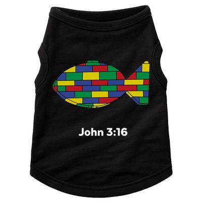 Brick Science John 3:16 – Christian Faith With Fish Symbol, Bible Verse Apparel Doggie Tank