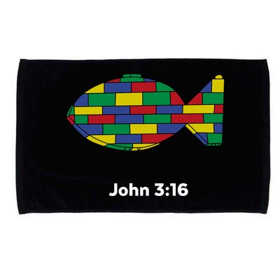 Brick Science John 3:16 – Christian Faith With Fish Symbol, Bible Verse Apparel Microfiber Hand Towel