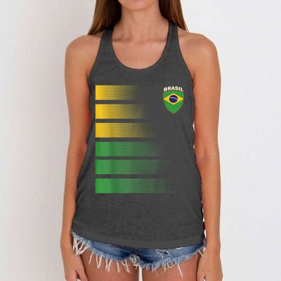 Brazil Soccer Jersey Football Brazil Soccer Women's Knotted Racerback Tank