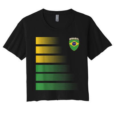 Brazil Soccer Jersey Football Brazil Soccer Women's Crop Top Tee