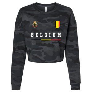 Belgium Sportssoccer Jersey Flag Cropped Pullover Crew