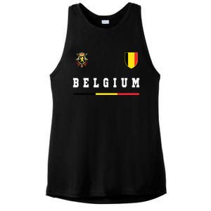 Belgium Sportssoccer Jersey Flag Ladies PosiCharge Tri-Blend Wicking Tank