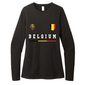 Belgium Sportssoccer Jersey Flag Womens CVC Long Sleeve Shirt