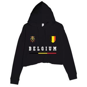 Belgium Sportssoccer Jersey Flag Crop Fleece Hoodie