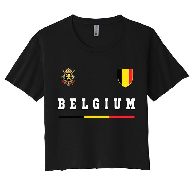 Belgium Sportssoccer Jersey Flag Crop Top