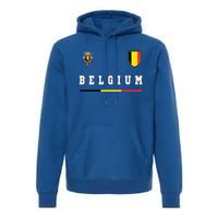 Belgium Sportssoccer Jersey Flag Premium Hoodie