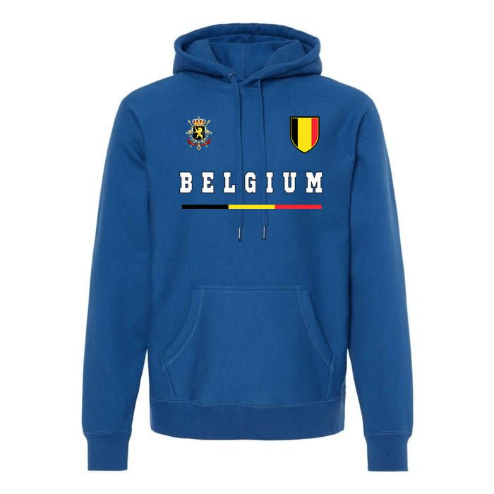 Belgium Sportssoccer Jersey Flag Premium Hoodie