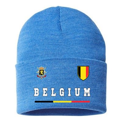 Belgium Sportssoccer Jersey Flag Sustainable Knit Beanie