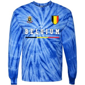 Belgium Sportssoccer Jersey Flag Tie-Dye Long Sleeve Shirt