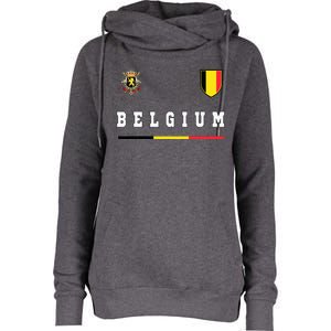 Belgium Sportssoccer Jersey Flag Womens Funnel Neck Pullover Hood