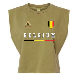 Belgium Sportssoccer Jersey Flag Garment-Dyed Women's Muscle Tee