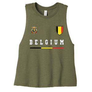 Belgium Sportssoccer Jersey Flag Women's Racerback Cropped Tank