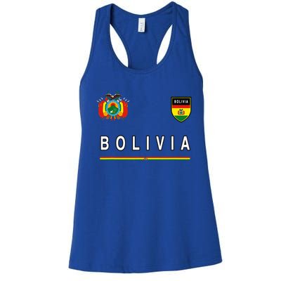 Bolivia Sportsoccer Jersey Flag Football Women's Racerback Tank