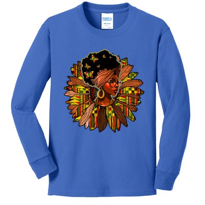 Black Sunflower Juneteenth Black Freedom Black History Meaningful Gift Kids Long Sleeve Shirt