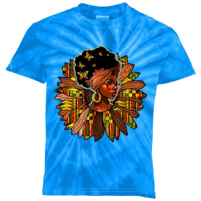 Black Sunflower Juneteenth Black Freedom Black History Meaningful Gift Kids Tie-Dye T-Shirt