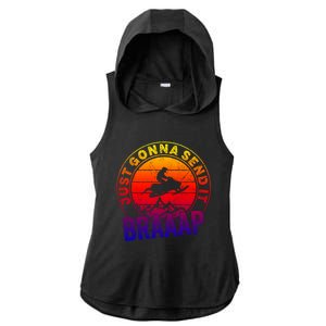 Braaap Snowmobile Just Gonna Send It Snowmobile Snow Rider Gift Ladies PosiCharge Tri-Blend Wicking Draft Hoodie Tank