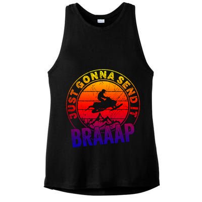 Braaap Snowmobile Just Gonna Send It Snowmobile Snow Rider Gift Ladies PosiCharge Tri-Blend Wicking Tank