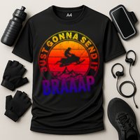 Braaap Snowmobile Just Gonna Send It Snowmobile Snow Rider Gift Cooling Performance Crew T-Shirt