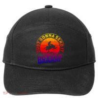 Braaap Snowmobile Just Gonna Send It Snowmobile Snow Rider Gift 7-Panel Snapback Hat