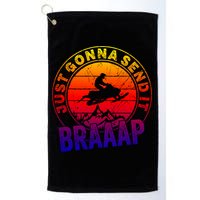 Braaap Snowmobile Just Gonna Send It Snowmobile Snow Rider Gift Golf Towel