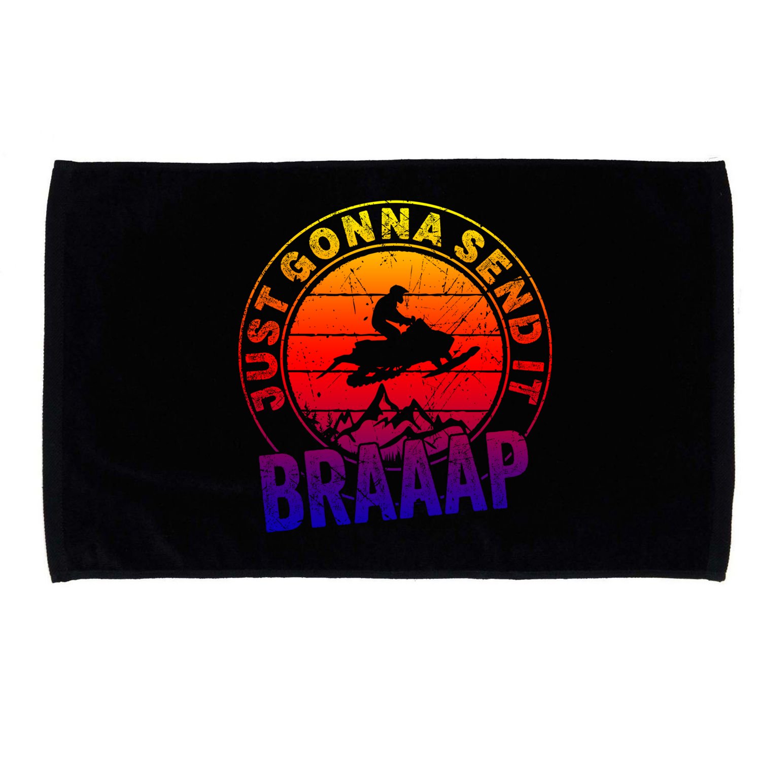 Braaap Snowmobile Just Gonna Send It Snowmobile Snow Rider Gift Microfiber Hand Towel