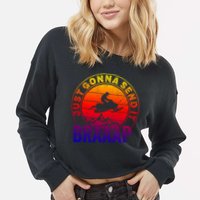 Braaap Snowmobile Just Gonna Send It Snowmobile Snow Rider Gift Cropped Pullover Crew