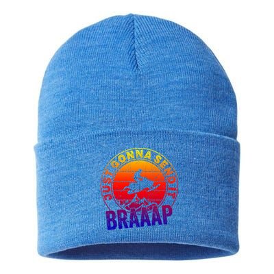Braaap Snowmobile Just Gonna Send It Snowmobile Snow Rider Gift Sustainable Knit Beanie