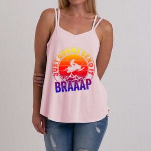 Braaap Snowmobile Just Gonna Send It Snowmobile Snow Rider Gift Women's Strappy Tank