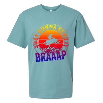 Braaap Snowmobile Just Gonna Send It Snowmobile Snow Rider Gift Sueded Cloud Jersey T-Shirt