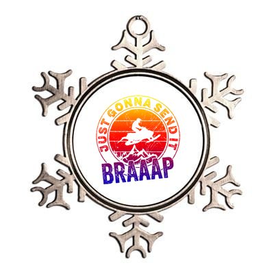 Braaap Snowmobile Just Gonna Send It Snowmobile Snow Rider Gift Metallic Star Ornament