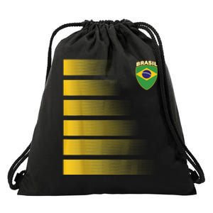 Brazilian Soccer Jersey Brazil Football Flag Drawstring Bag