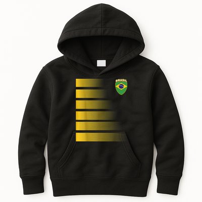 Brazilian Soccer Jersey Brazil Football Flag Kids Hoodie