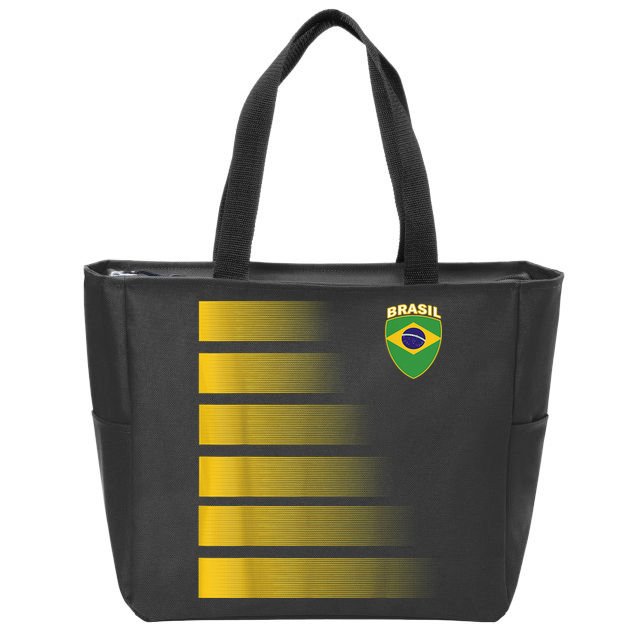 Brazilian Soccer Jersey Brazil Football Flag Zip Tote Bag