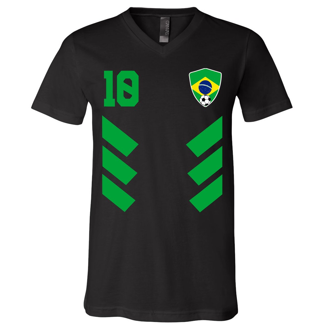 Brazil Soccer Jersey Brazilian Football Shirt Flag V-Neck T-Shirt