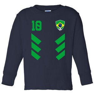 Brazil Soccer Jersey Brazilian Football Shirt Flag Toddler Long Sleeve Shirt