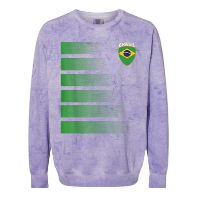 Brazilian Soccer Jersey Brazil Football Brazil Flag Colorblast Crewneck Sweatshirt