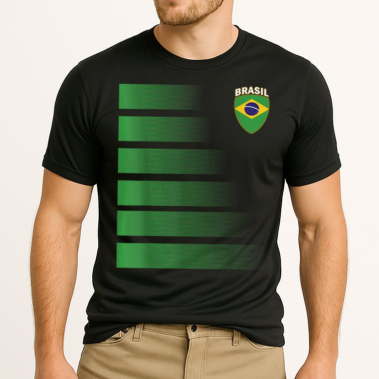 Brazilian Soccer Jersey Brazil Football Brazil Flag Cooling Performance Crew T-Shirt
